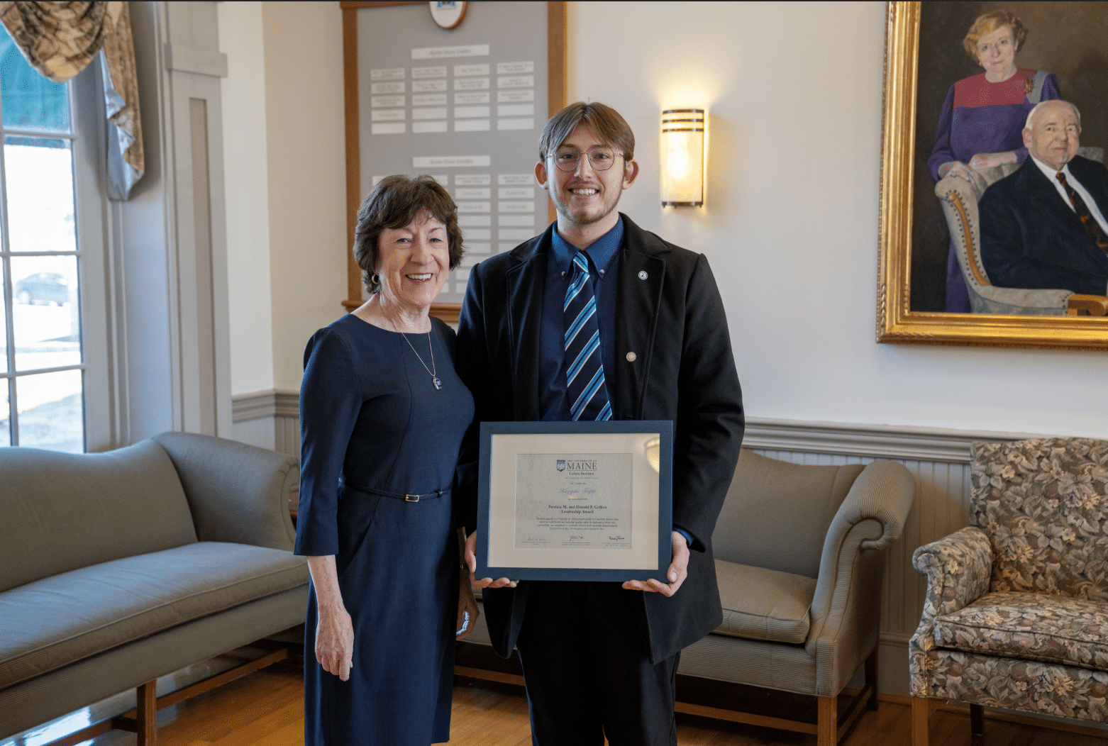 Senator Susan Collins and Keegan Tripp